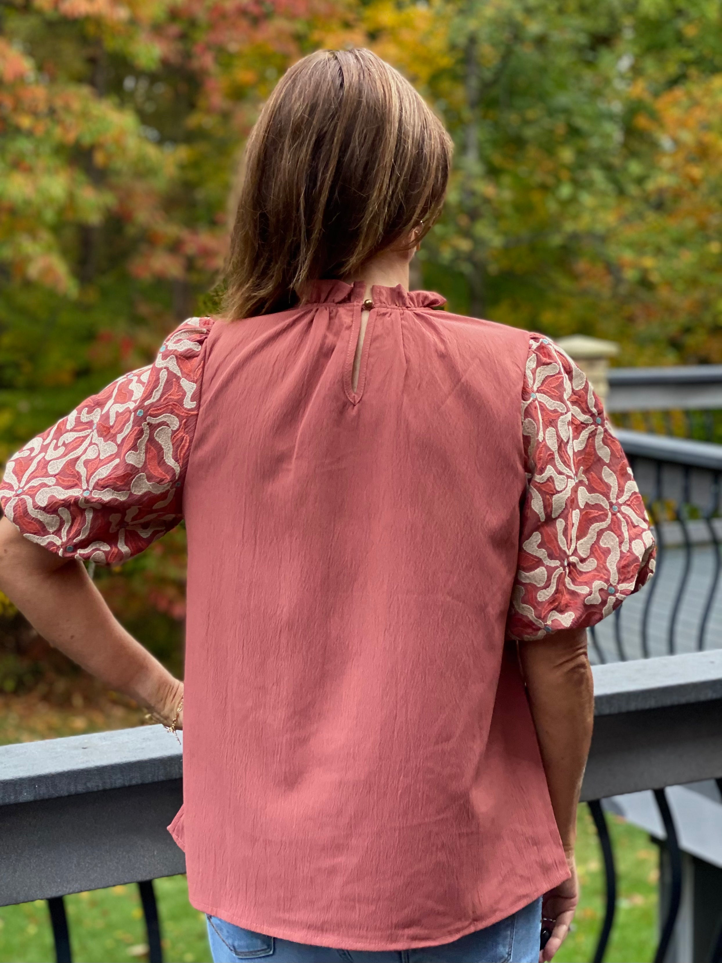 Puff Sleeve Top - Cinnamon