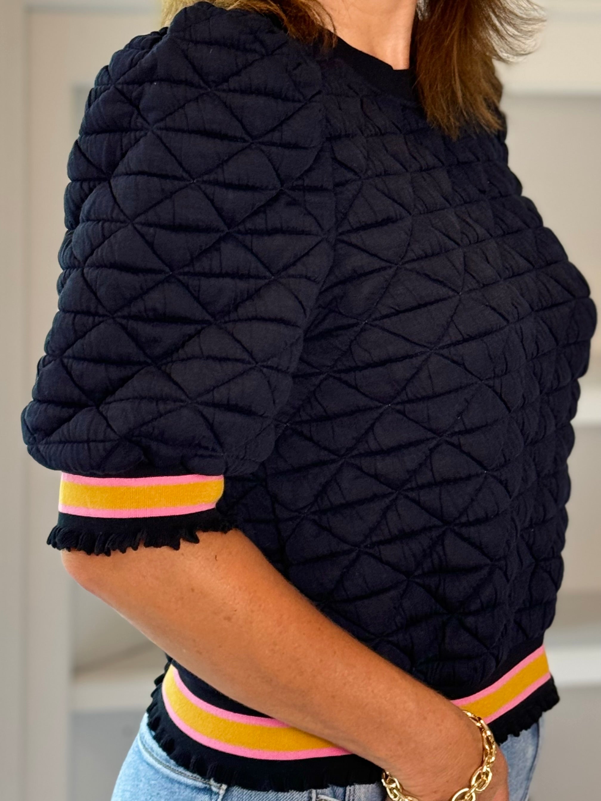 Color Pop Quilted Pullover