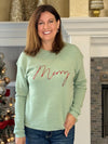 Merry Foil Sweatshirt - Dark Sage