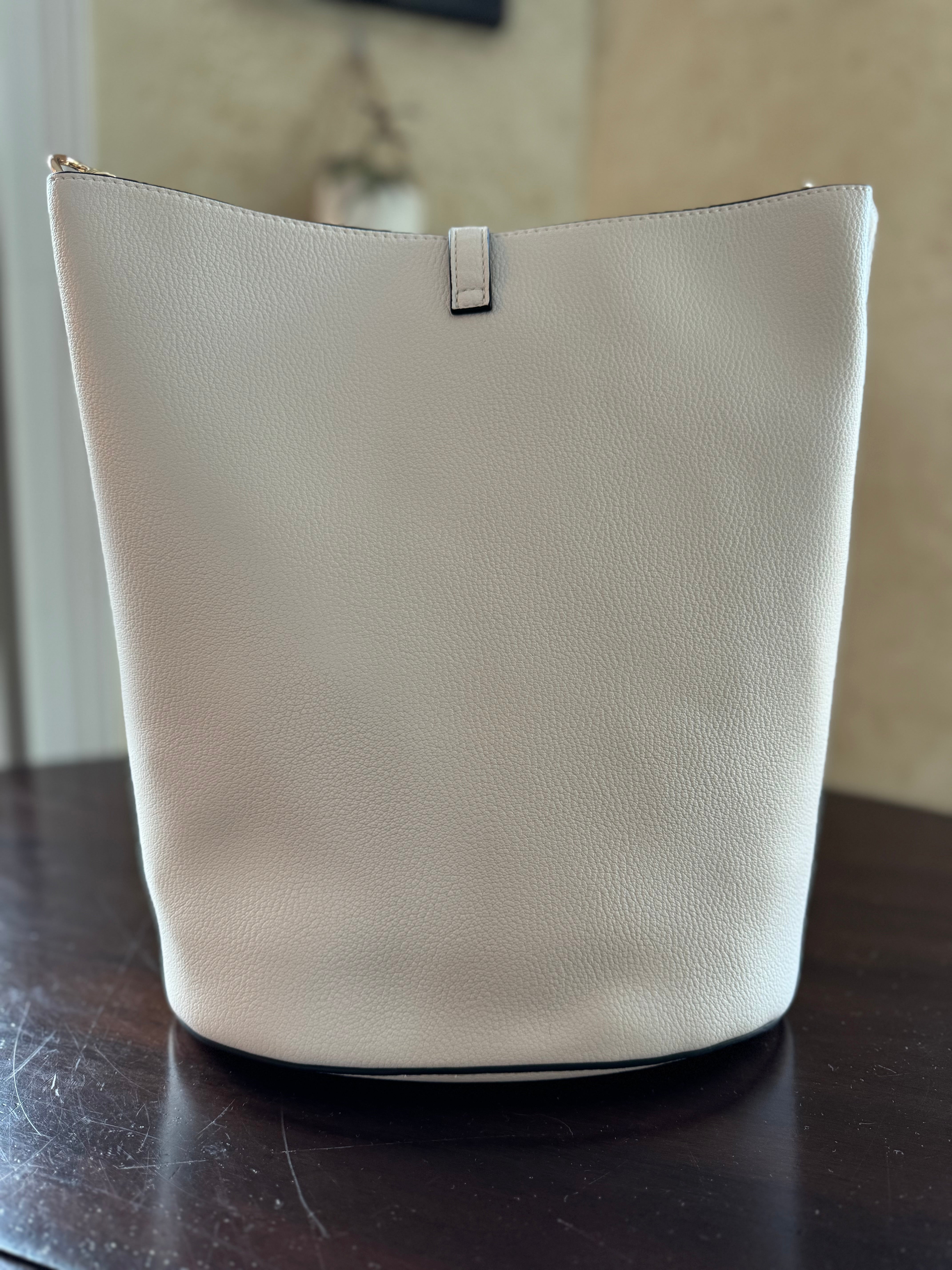 Blissful Bucket Bag - Ivory w/ Black Strap