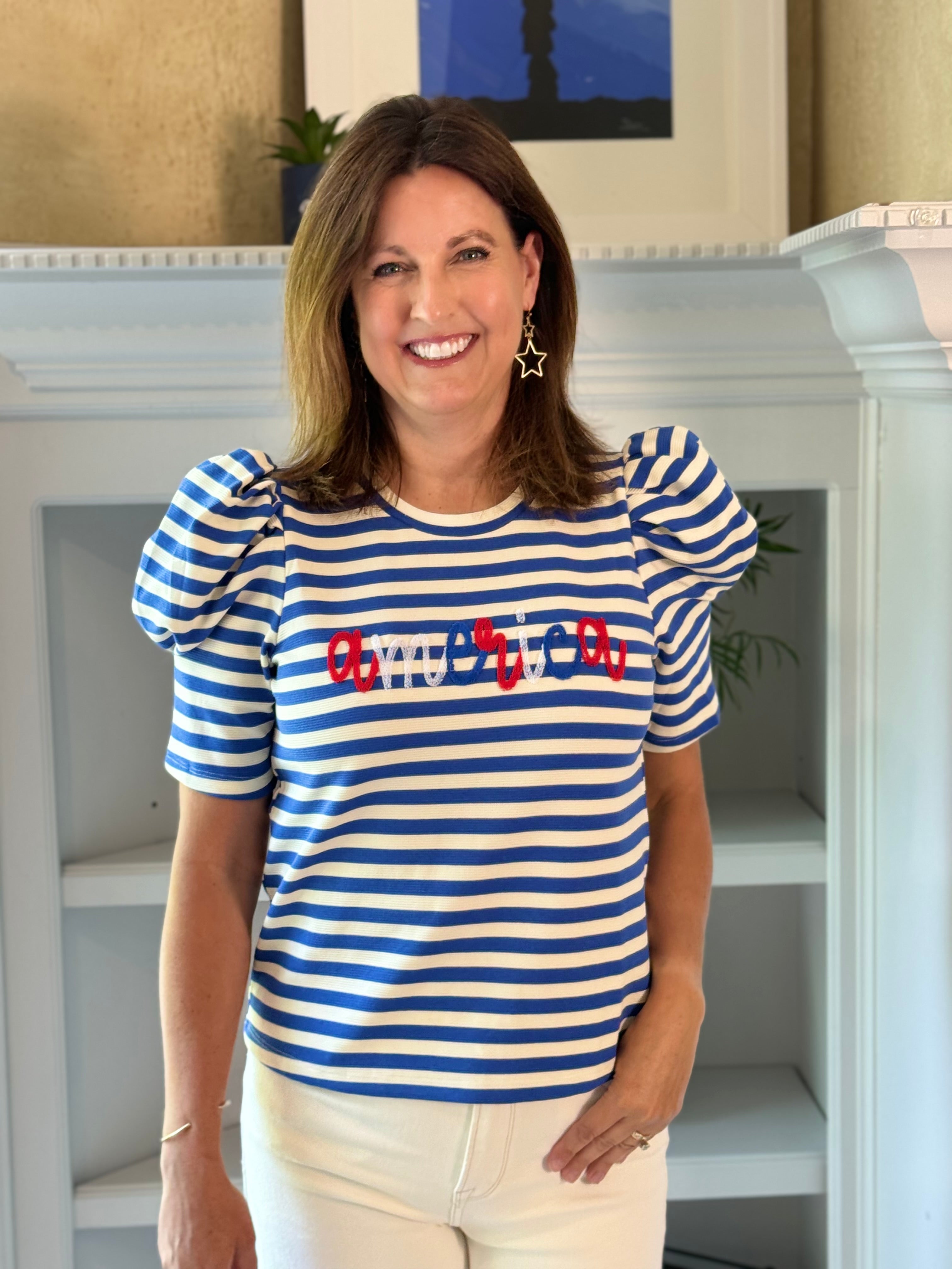 America Striped Top