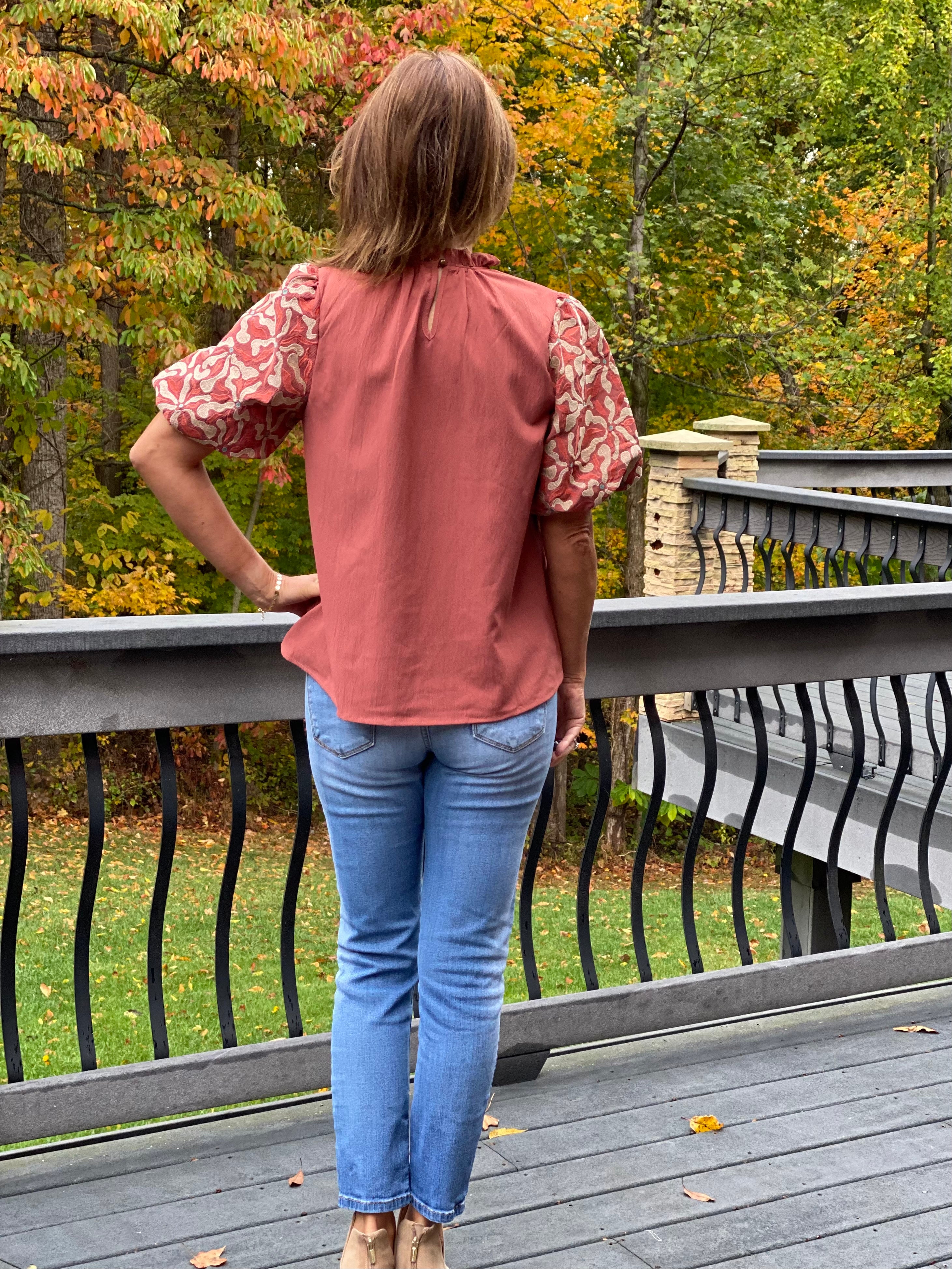 Puff Sleeve Top - Cinnamon