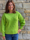 Pom Pom Sweater - Lime Green